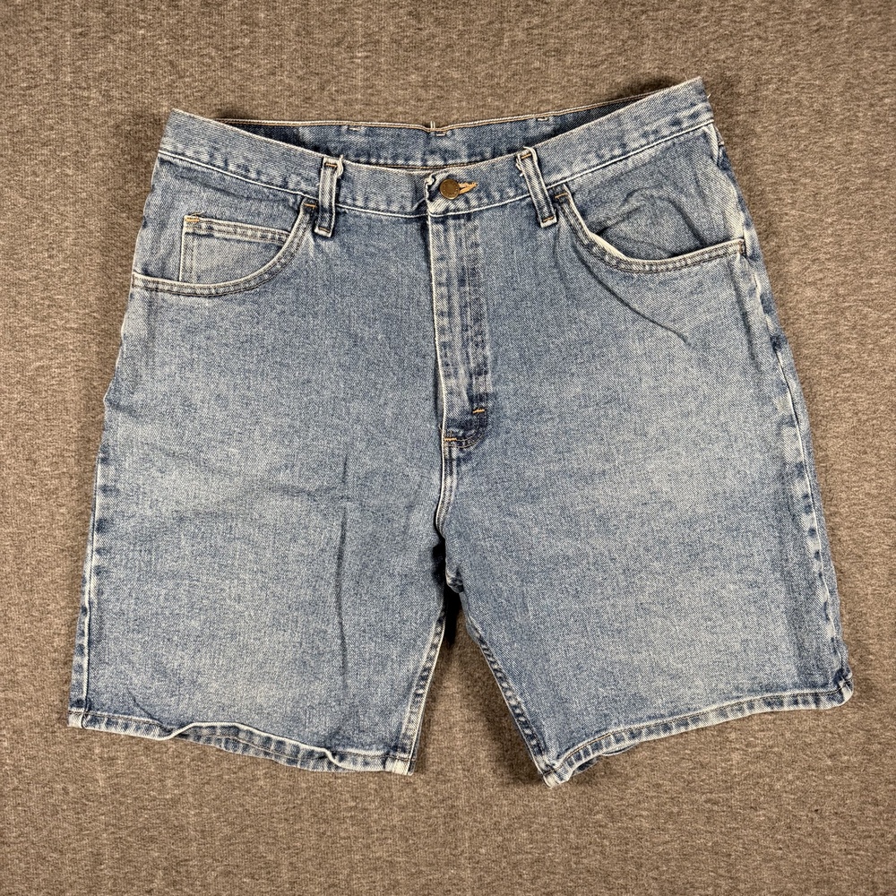 Wrangler Denim Shorts Mens 36 Light Wash Blue Jean Jorts Cotton Skate Y2K Summer